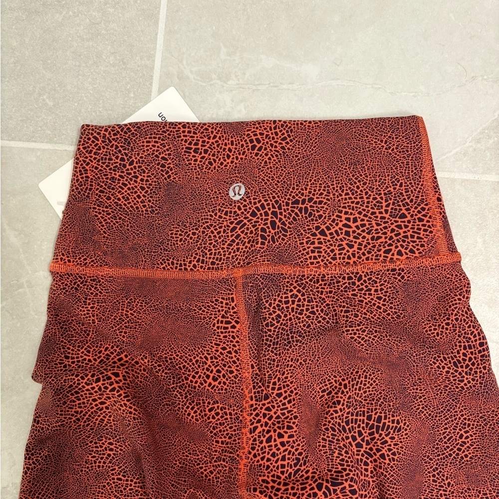 Lululemon Wunder Train HR Crop 23" Crackle Glaze Vintage Orange Larkspur Size 2 - Picture 8 of 11